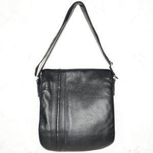 Leather Messenger Bag Black